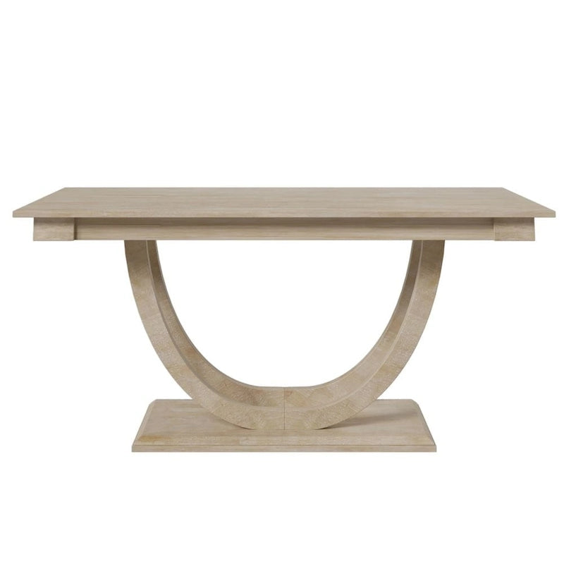 Ensemble de salle à manger demi-ronde en bois 6 pièces avec banc long et 4 chaises