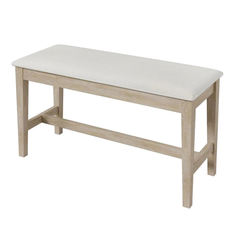 Ensemble de salle à manger demi-ronde en bois 6 pièces avec banc long et 4 chaises