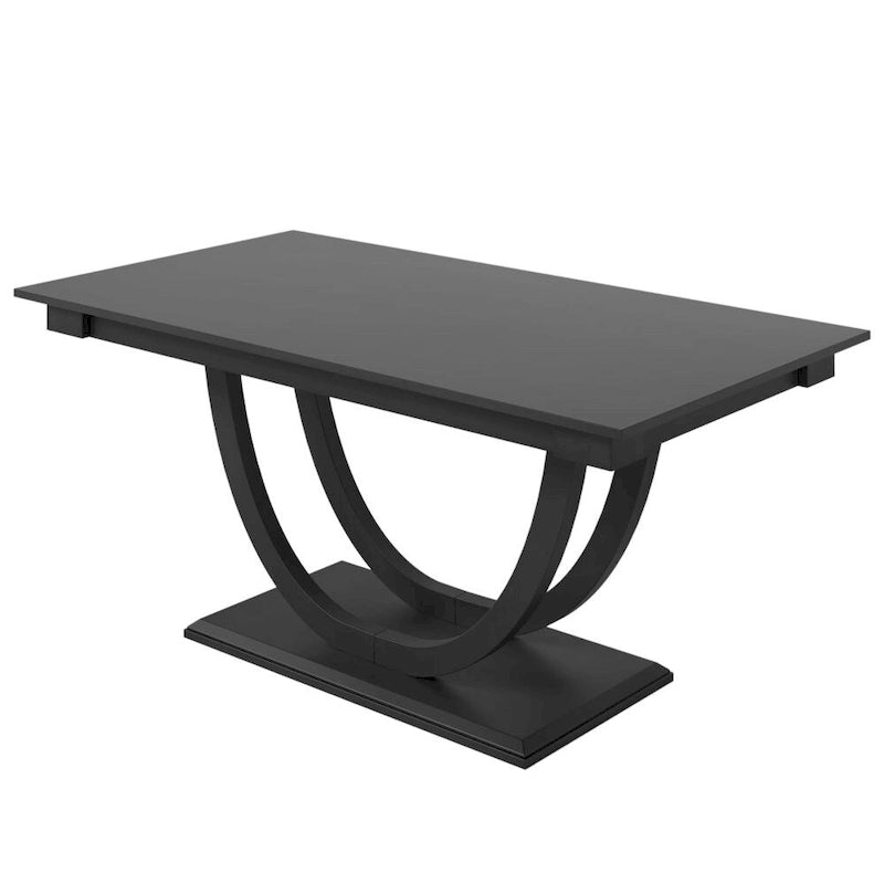 Ensemble de salle à manger demi-ronde en bois 6 pièces avec banc long et 4 chaises