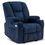 Fauteuil inclinable électrique MCombo avec massage et chauffage, tissu peluche 8015
