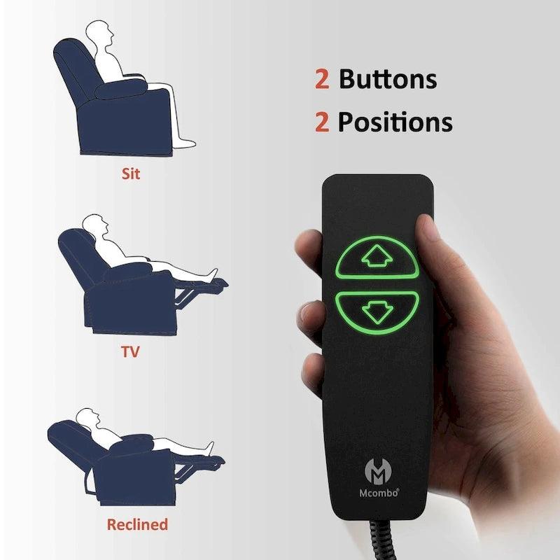Fauteuil inclinable électrique MCombo avec massage et chauffage, tissu peluche 8015