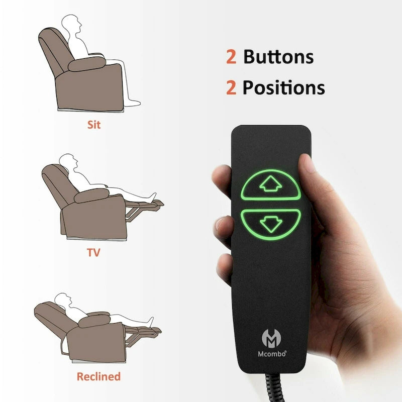 Fauteuil inclinable électrique MCombo avec massage et chauffage, tissu peluche 8015