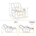 Fauteuil inclinable électrique MCombo avec massage et chauffage, tissu peluche 8015