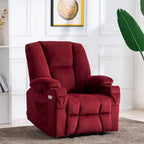 Fauteuil inclinable électrique MCombo avec massage et chauffage, tissu peluche 8015