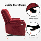 Fauteuil inclinable électrique MCombo avec massage et chauffage, tissu peluche 8015