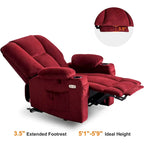 Fauteuil inclinable électrique MCombo avec massage et chauffage, tissu peluche 8015