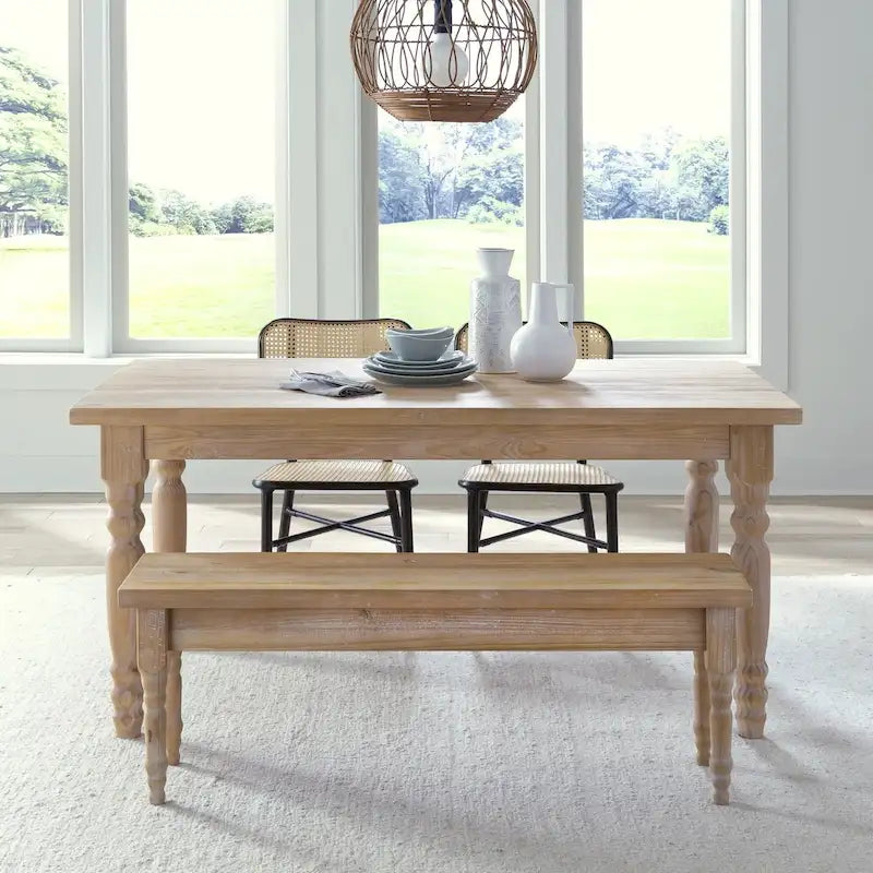 Table de salle à manger en bois massif Grain Wood Furniture Valerie de 63 pouces