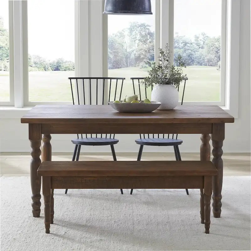 Table de salle à manger en bois massif Grain Wood Furniture Valerie de 63 pouces