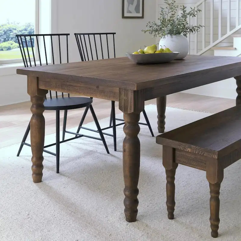 Table de salle à manger en bois massif Grain Wood Furniture Valerie de 63 pouces
