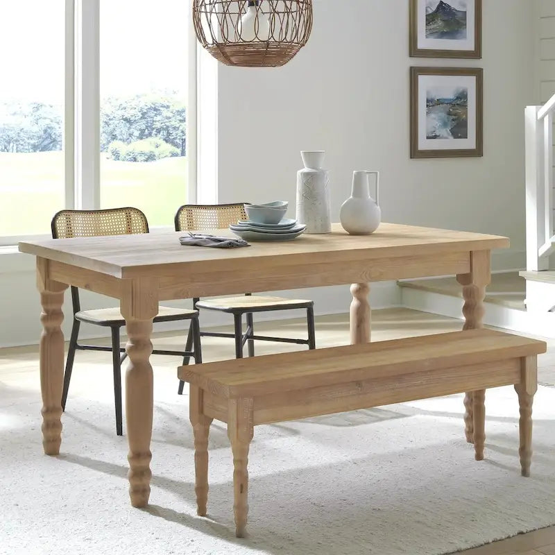 Table de salle à manger en bois massif Grain Wood Furniture Valerie de 63 pouces
