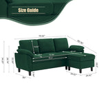Ensemble canapé d'angle 3 pièces avec fauteuil et pouf