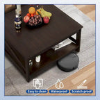 Table basse carrée à 2 niveaux Moasis avec étagère centrale pour salon