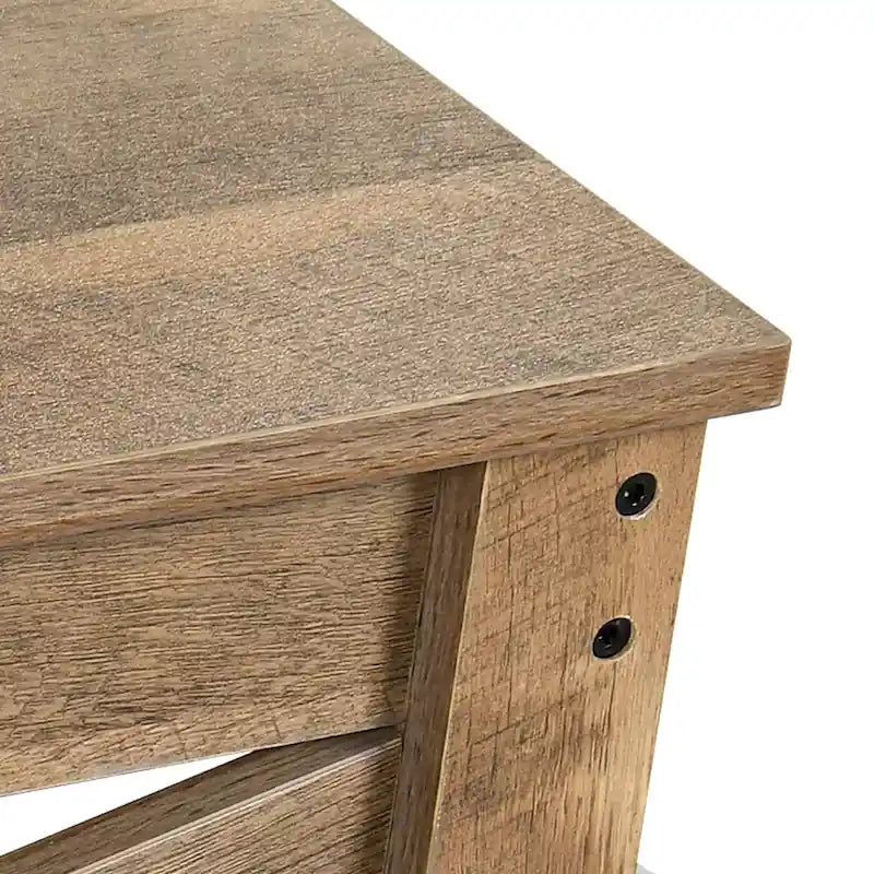 Table basse carrée à 2 niveaux Moasis avec étagère centrale pour salon