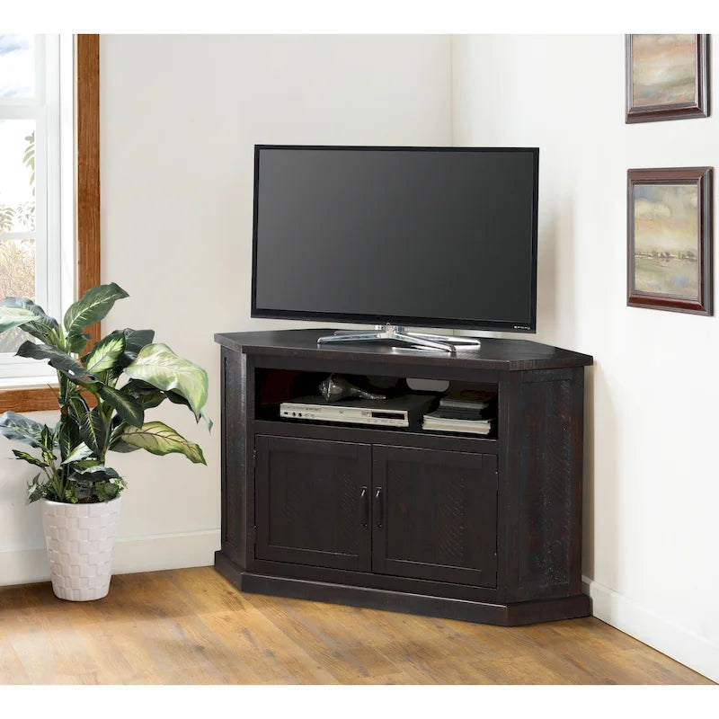 Meuble TV d'angle rustique en bois massif de 50 pouces The Gray Barn Danebury
