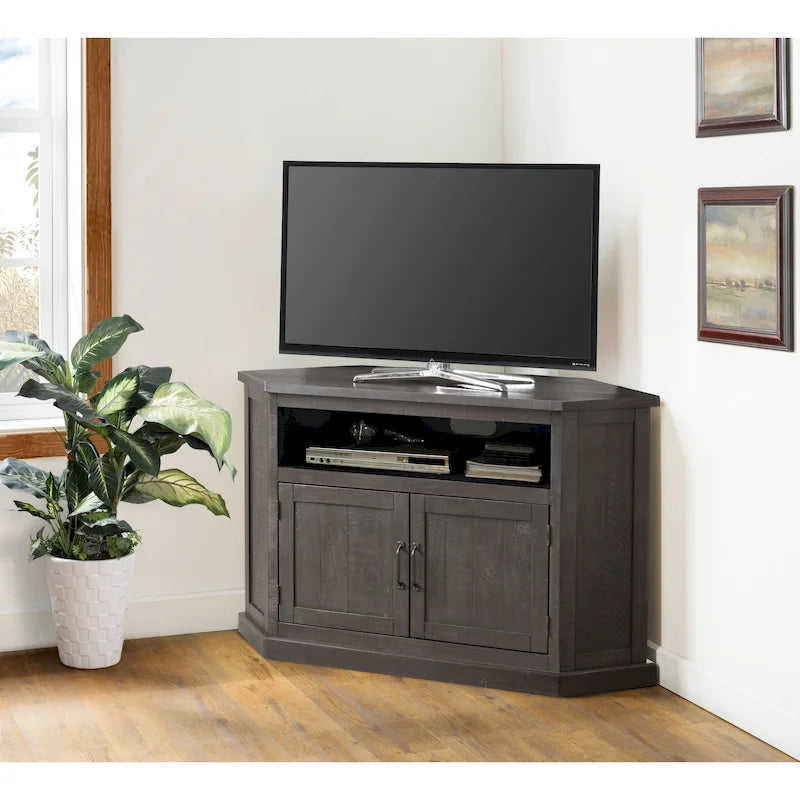 Meuble TV d'angle rustique en bois massif de 50 pouces The Gray Barn Danebury