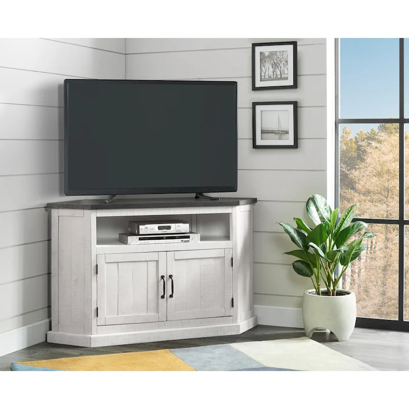 Meuble TV d'angle rustique en bois massif de 50 pouces The Gray Barn Danebury