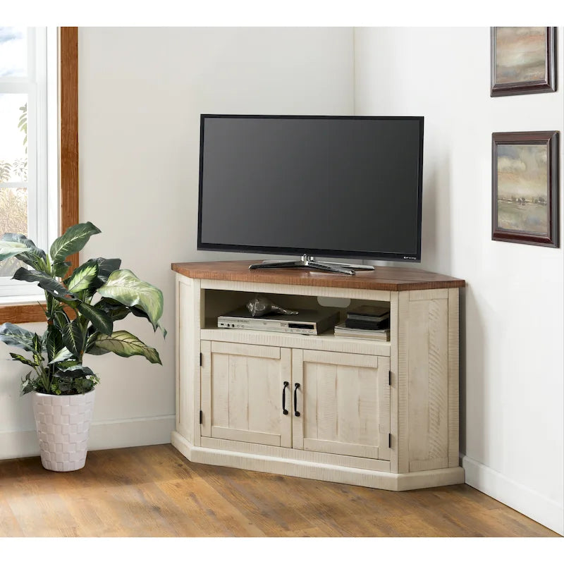 Meuble TV d'angle rustique en bois massif de 50 pouces The Gray Barn Danebury