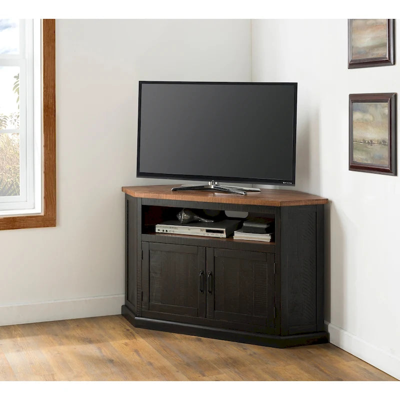 Meuble TV d'angle rustique en bois massif de 50 pouces The Gray Barn Danebury