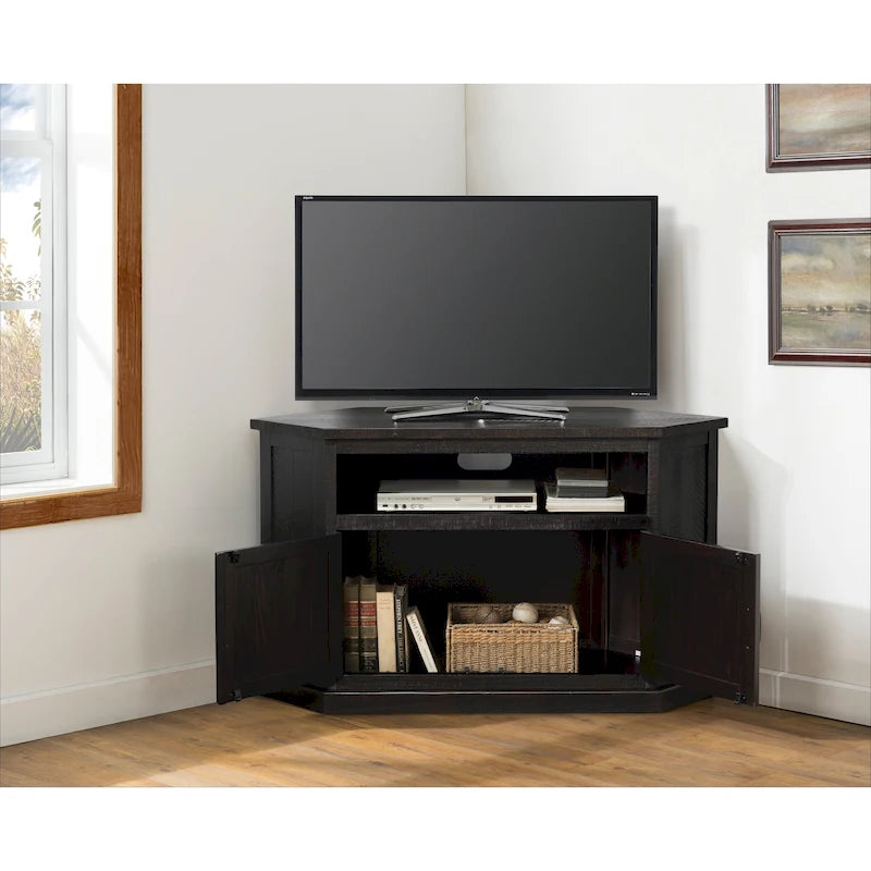 Meuble TV d'angle rustique en bois massif de 50 pouces The Gray Barn Danebury