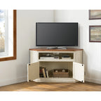 Meuble TV d'angle rustique en bois massif de 50 pouces The Gray Barn Danebury