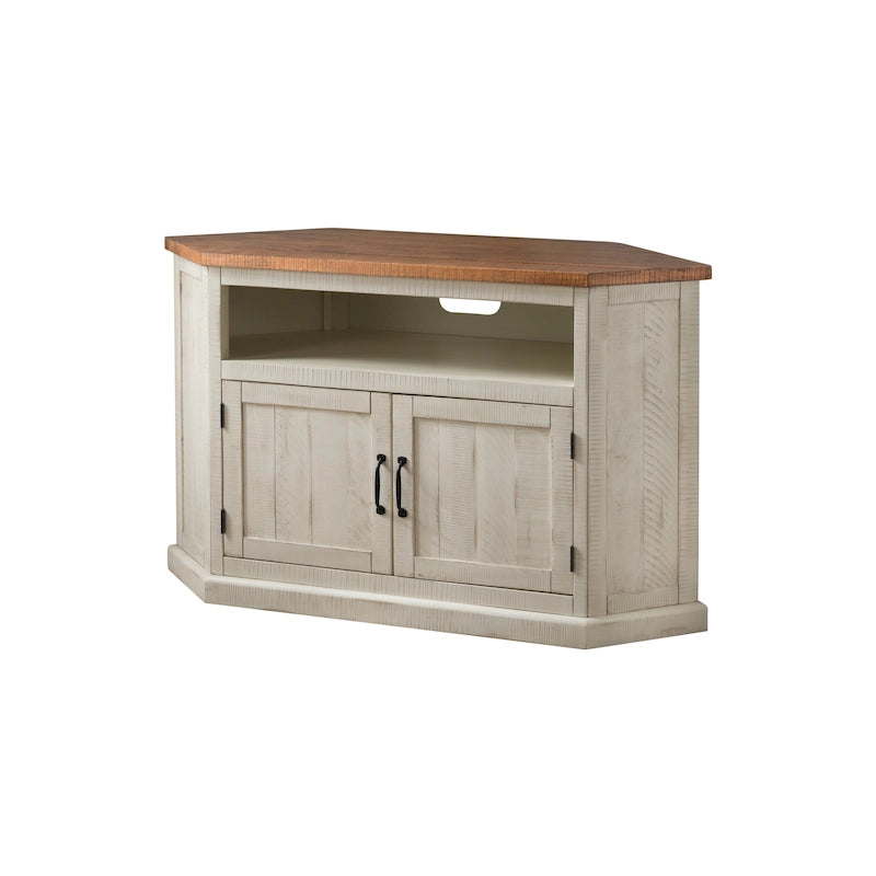 Meuble TV d'angle rustique en bois massif de 50 pouces The Gray Barn Danebury