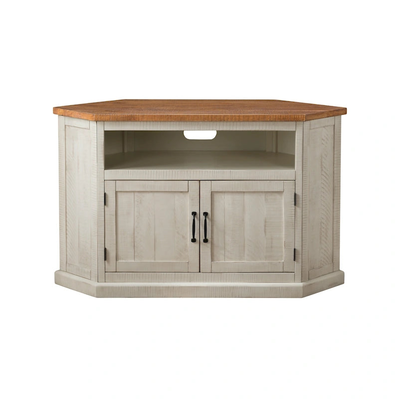 Meuble TV d'angle rustique en bois massif de 50 pouces The Gray Barn Danebury