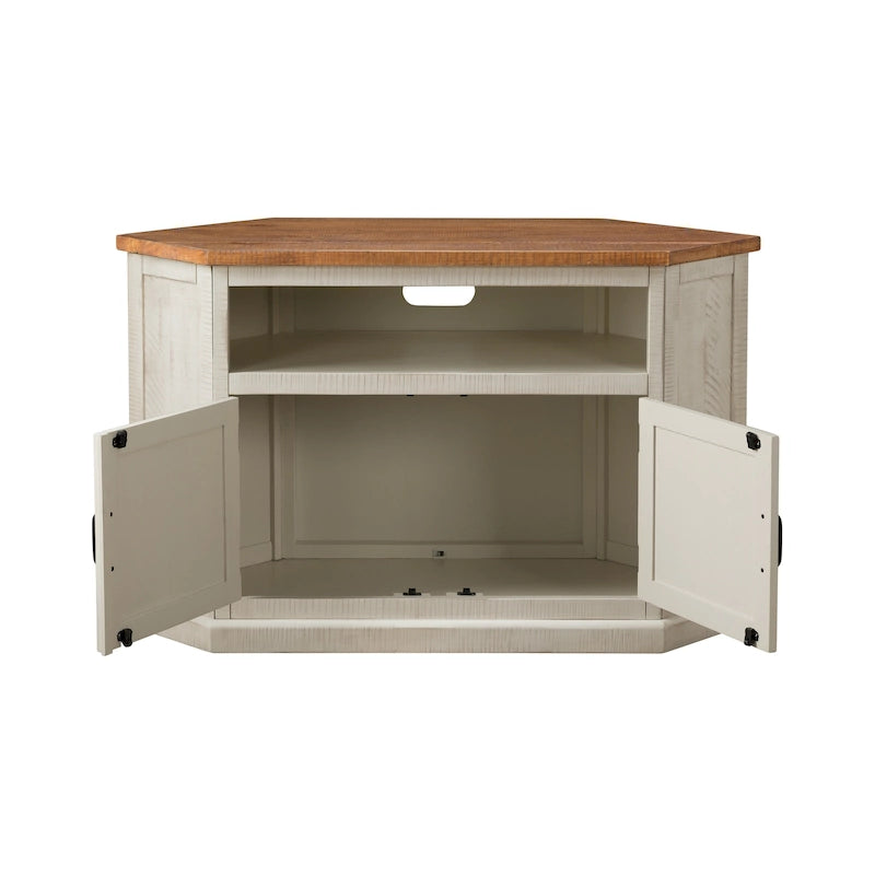 Meuble TV d'angle rustique en bois massif de 50 pouces The Gray Barn Danebury