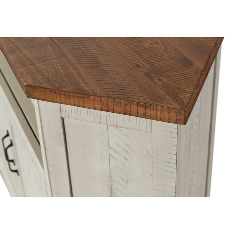 Meuble TV d'angle rustique en bois massif de 50 pouces The Gray Barn Danebury