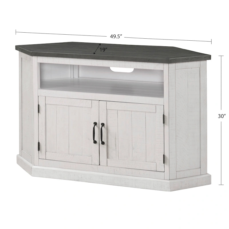 Meuble TV d'angle rustique en bois massif de 50 pouces The Gray Barn Danebury