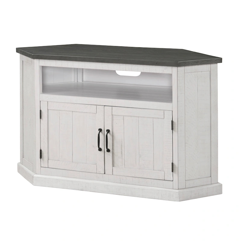 Meuble TV d'angle rustique en bois massif de 50 pouces The Gray Barn Danebury