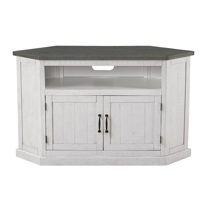 Meuble TV d'angle rustique en bois massif de 50 pouces The Gray Barn Danebury