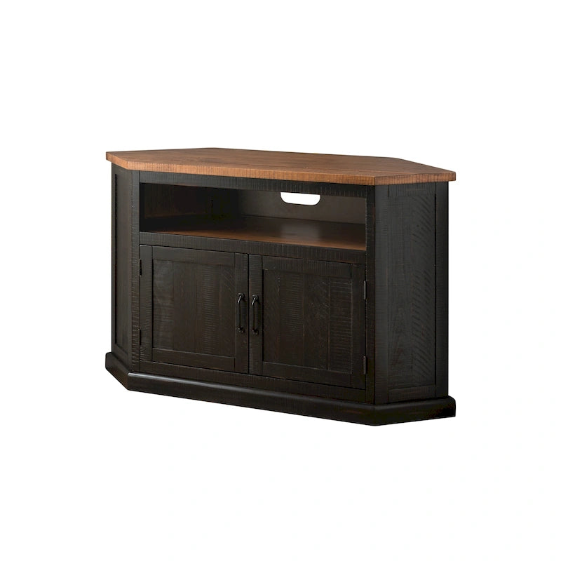 Meuble TV d'angle rustique en bois massif de 50 pouces The Gray Barn Danebury