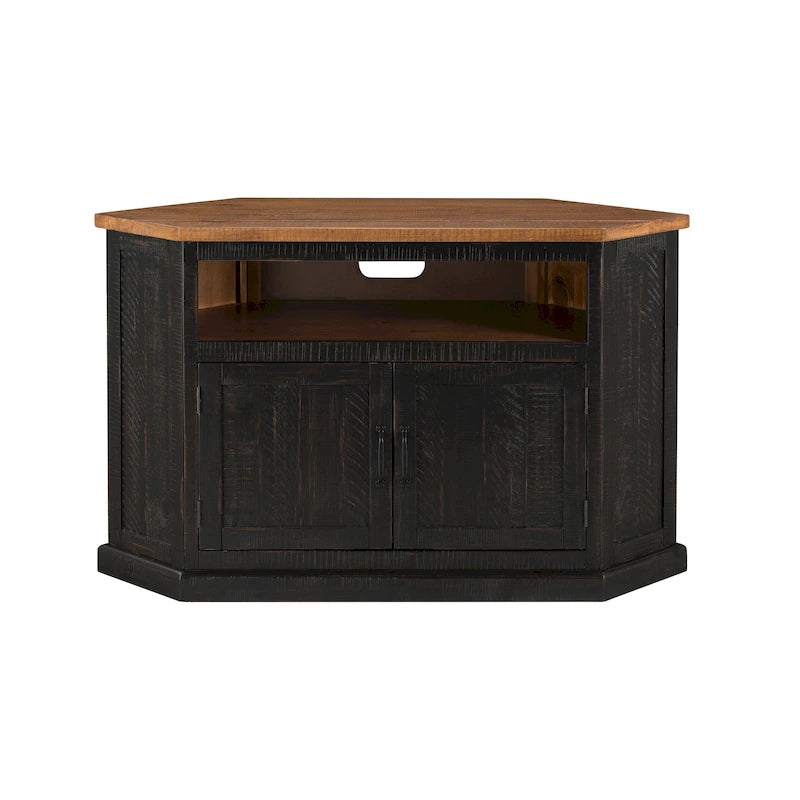 Meuble TV d'angle rustique en bois massif de 50 pouces The Gray Barn Danebury