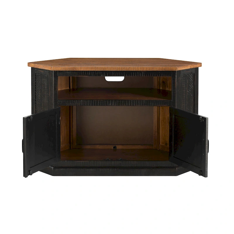 Meuble TV d'angle rustique en bois massif de 50 pouces The Gray Barn Danebury
