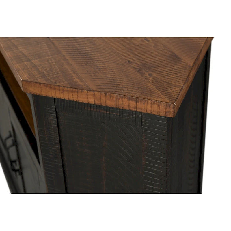 Meuble TV d'angle rustique en bois massif de 50 pouces The Gray Barn Danebury