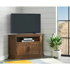 Meuble TV d'angle rustique en bois massif de 50 pouces The Gray Barn Danebury