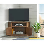 Meuble TV d'angle rustique en bois massif de 50 pouces The Gray Barn Danebury