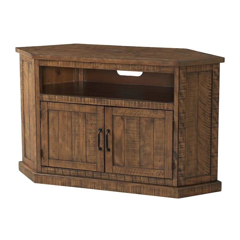 Meuble TV d'angle rustique en bois massif de 50 pouces The Gray Barn Danebury