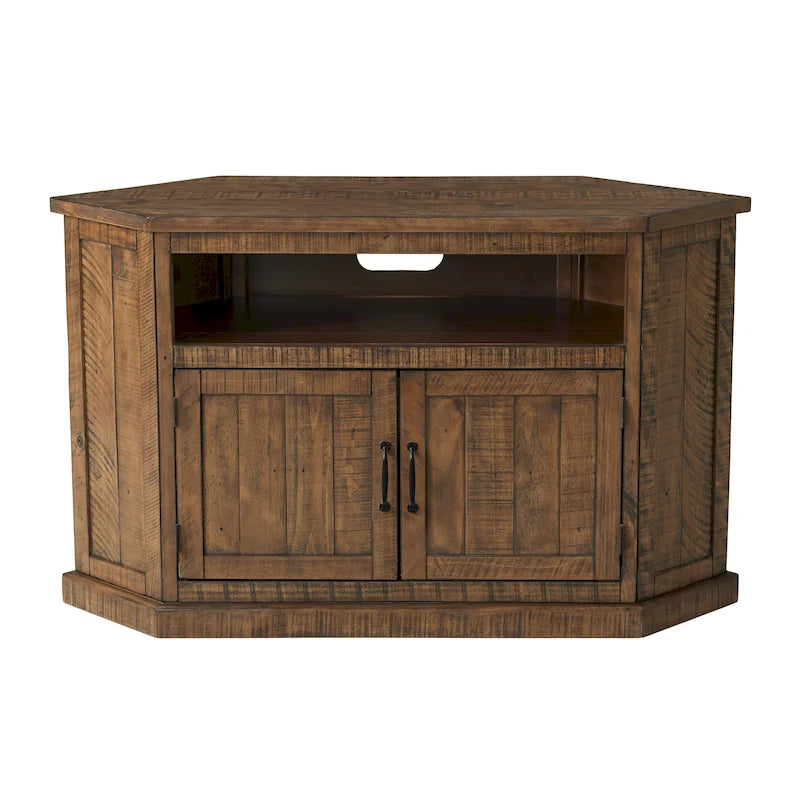 Meuble TV d'angle rustique en bois massif de 50 pouces The Gray Barn Danebury