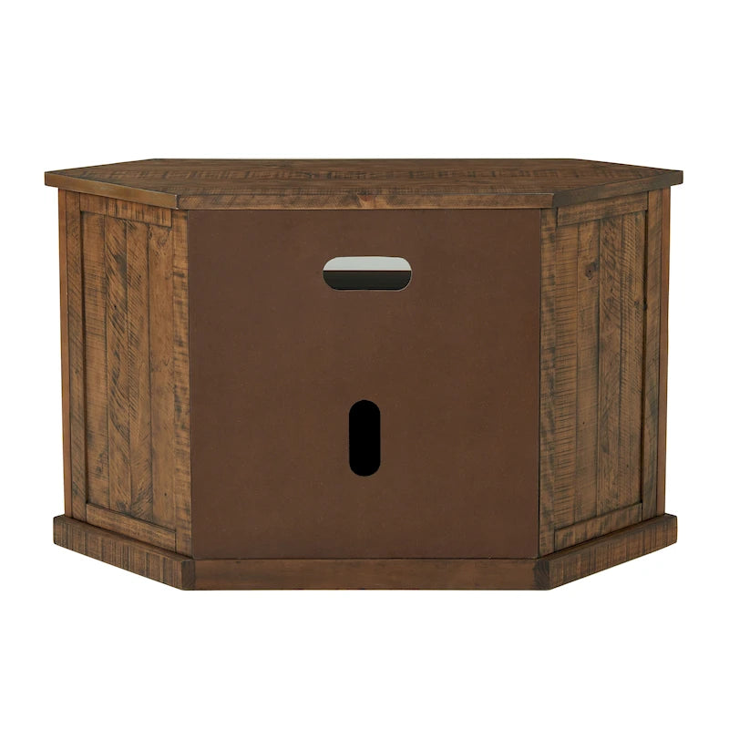 Meuble TV d'angle rustique en bois massif de 50 pouces The Gray Barn Danebury