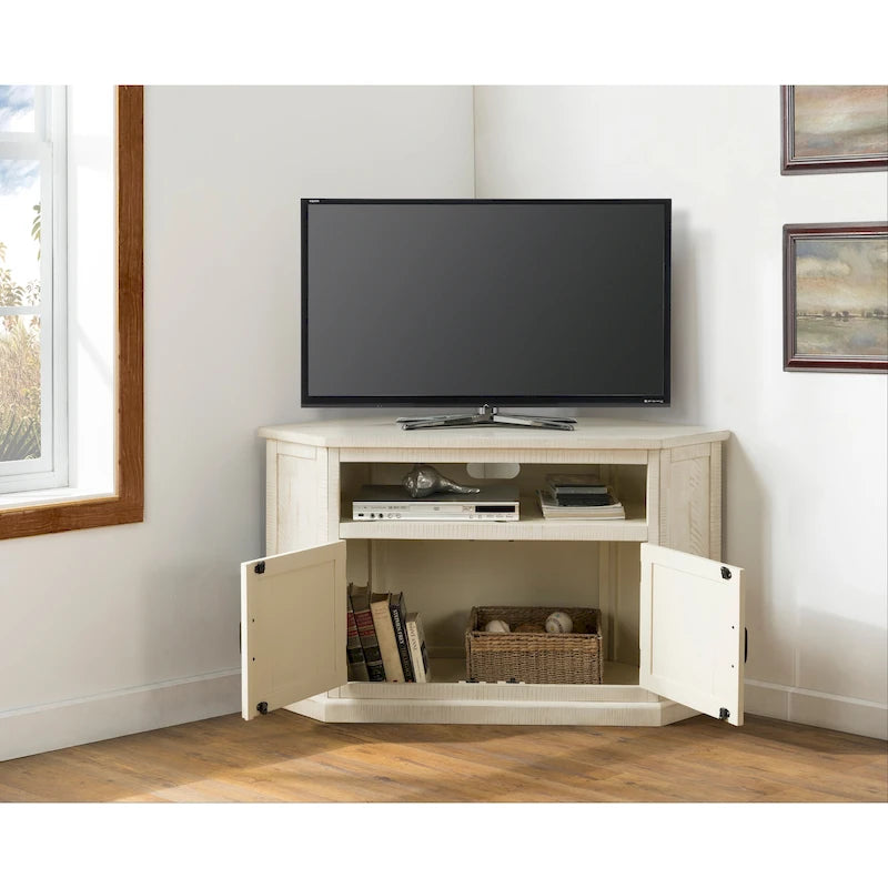 Meuble TV d'angle rustique en bois massif de 50 pouces The Gray Barn Danebury