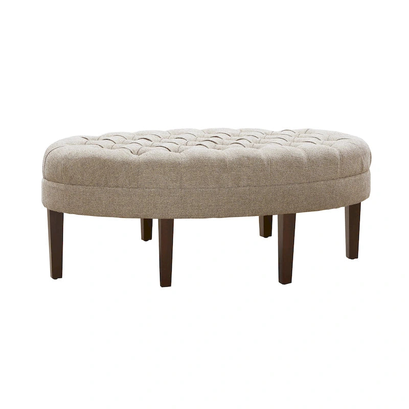 Pouf capitonné en bois massif Madison Park Chase Surfboard
