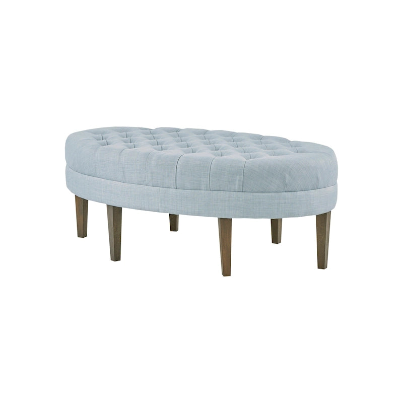 Pouf capitonné en bois massif Madison Park Chase Surfboard