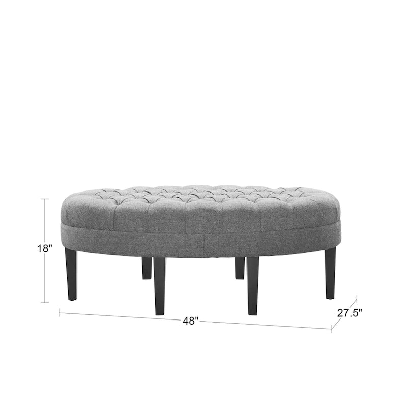 Pouf capitonné en bois massif Madison Park Chase Surfboard
