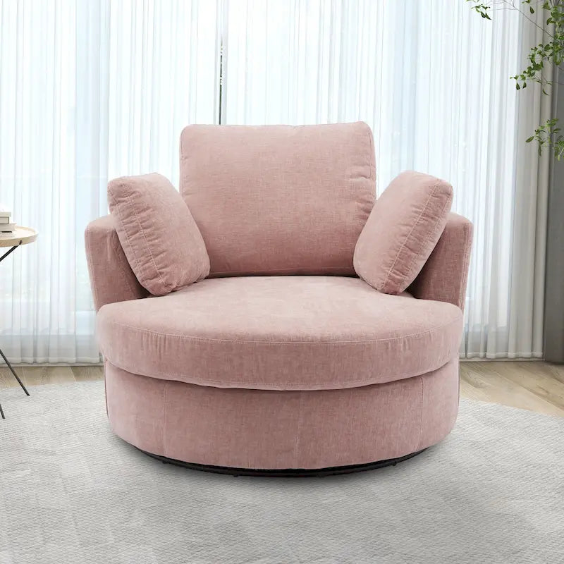 Fauteuil club pivotant rembourré avec piètement en métal