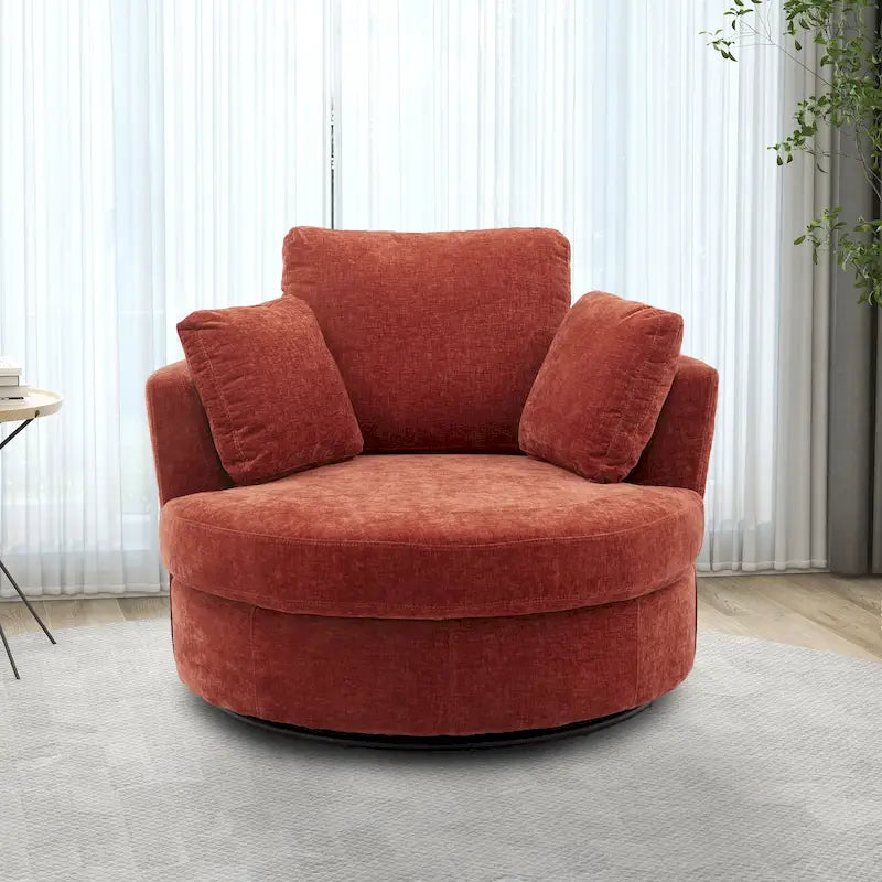 Fauteuil club pivotant rembourré avec piètement en métal