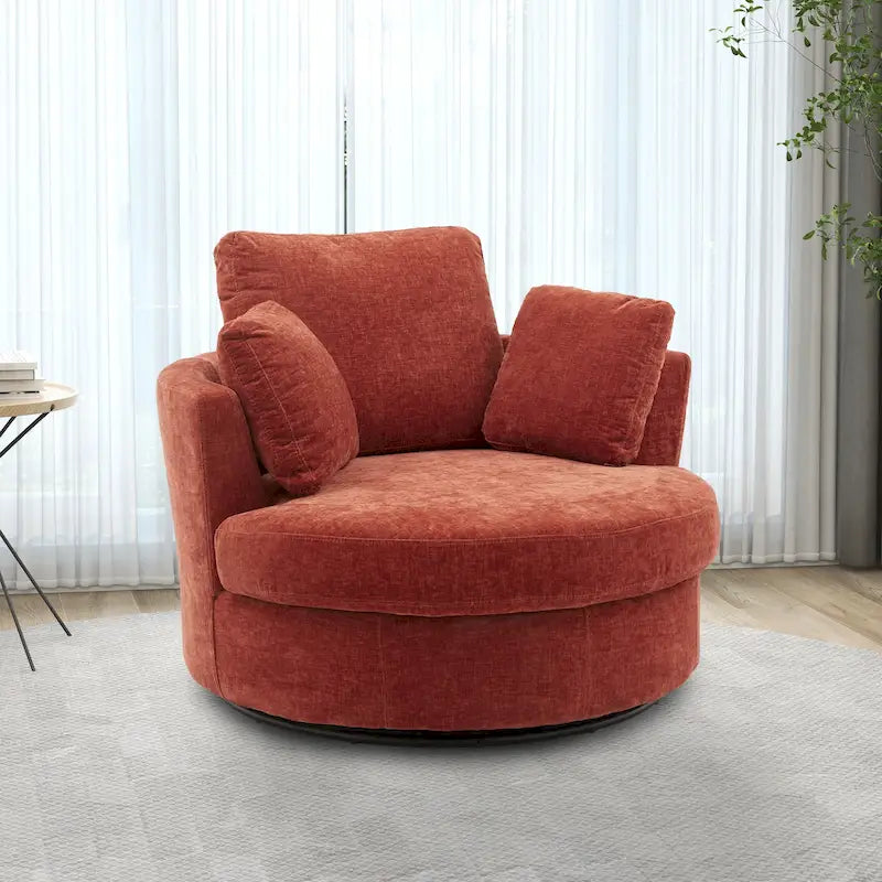 Fauteuil club pivotant rembourré avec piètement en métal