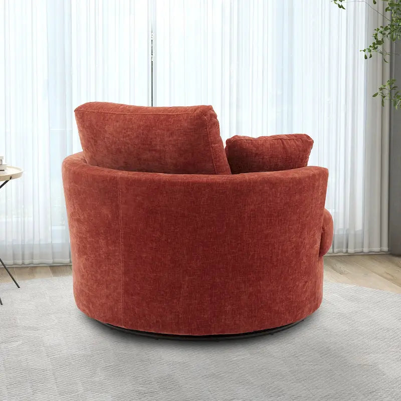 Fauteuil club pivotant rembourré avec piètement en métal