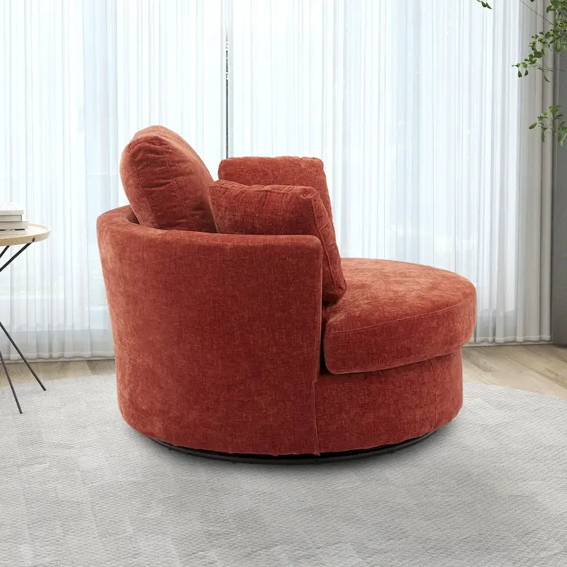 Fauteuil club pivotant rembourré avec piètement en métal