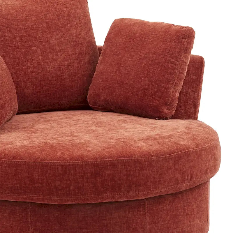Fauteuil club pivotant rembourré avec piètement en métal